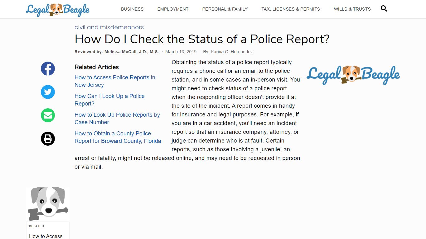 How Do I Check the Status of a Police Report? | Legal Beagle